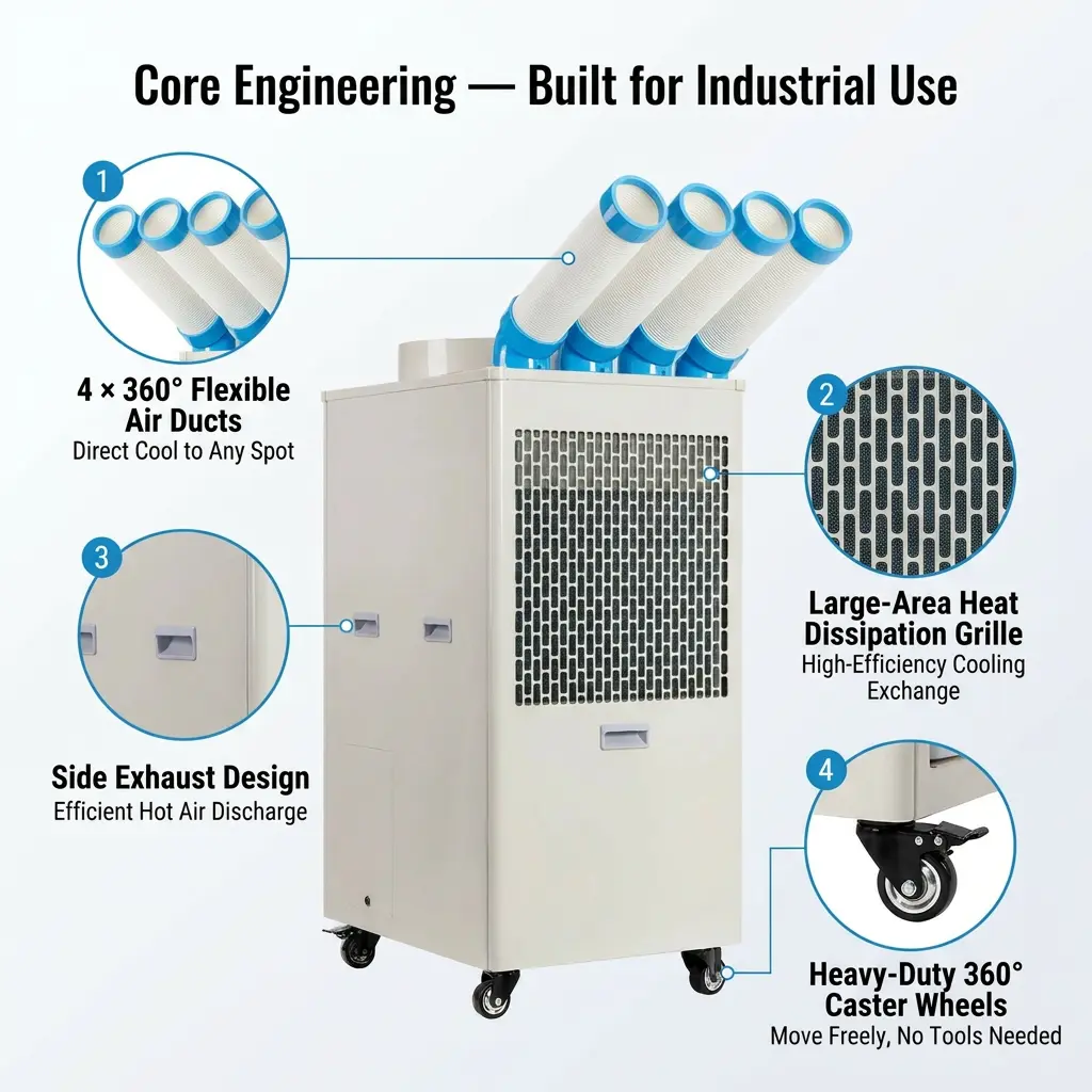 OEM tilpasset logo Industriell bærbart klimaanlegg 110V 220V 380V Multi-Voltage Lav MOQ Direkte forsyning fra fabrikk OEM tilpasset logo Industriell bærbart klimaanlegg 110V 220V 380V Multi-Voltage Lav MOQ Direkte forsyning fra fabrikk