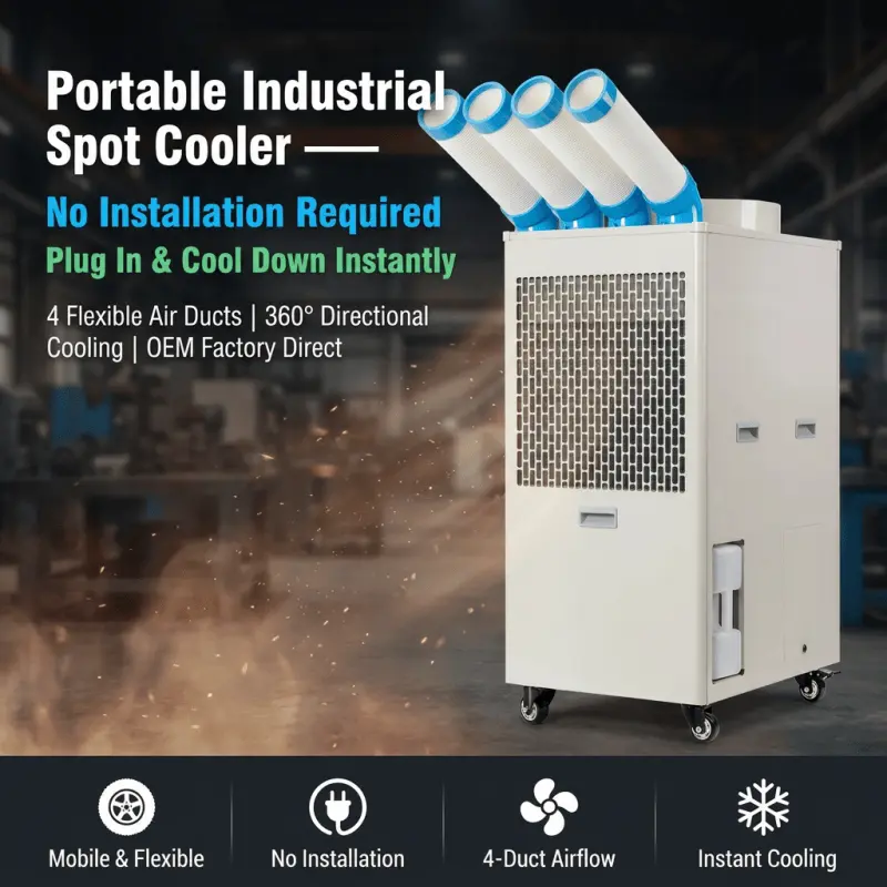 OEM tilpasset logo Industriell bærbart klimaanlegg 110V 220V 380V Multi-Voltage Lav MOQ Direkte forsyning fra fabrikk OEM tilpasset logo Industriell bærbart klimaanlegg 110V 220V 380V Multi-Voltage Lav MOQ Direkte forsyning fra fabrikk